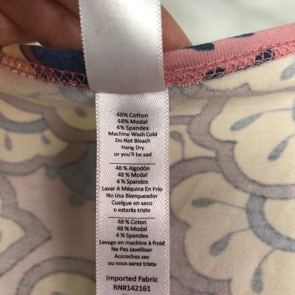 LuLaRoe Perfect T Womens Tunic T-Shirt Tee Floral Short Sleeve Pink Yellow Small - Picture 5 of 5